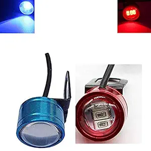 Ramanta 12v Waterproof Motorcycle Led Strobe Lights Motorcycle Led Strobe Flash Warning Brake Light Lamp Compatible for All Motorbikes and Cars (1 Pair) (Red and Blue)