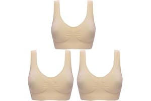 SZJH 3 Pack of Simply Ultra Comfort Seamless Sport Style Bra with Removable Pads