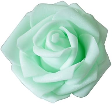 HJFF-10xColour Foam Roses Artificial Flower Wedding Bride Bouquet Party Decor DIY ,Light green,10pcs
