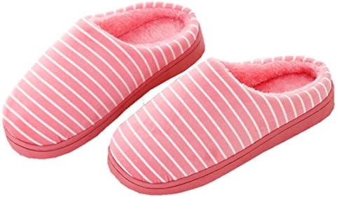 Winter Home Plush Slippers Cotton Warm Faux Fur Slipper Indoor Anti-Slip Shoes for Women Men (3/3.5UK--35/36EU, pink)