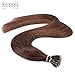 Neitsi® 20" 25g 25s/pack Straight 100% Keratin Human Hair Nano Ring Loop Hair (4#)