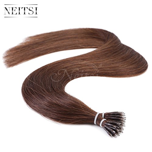 Neitsi® 20" 25g 25s/pack Straight 100% Keratin Human Hair Nano Ring Loop Hair (4#)