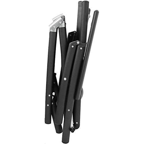 Wohaga® – 2er Set Klappbare Liege 2x Gartenliege Sonnenliege Relaxliege Strandliege Deckchair mit robuster Textilenbespannung 7 Positionen verstellbar Gartenmöbel – Schwarz - 5