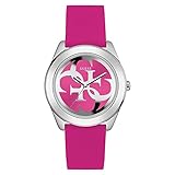 Guess Damen Analog Quarz Uhr mit Silikon Armband W0911L2