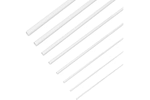 OLYCRAFT 32Pcs 30cm ABS Plastic Tube 2/2.5/3/4/5/6/8/10mm Diameter White Round Hollow Tubes Plastic Model Tube White Plastic Rods Round Bar Hollow Tubing for Architectural Model Making