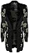 [Black, M-L] LADIES WOMENS GIRLS SKULL DESIGN GOTHIC KNITTED WARM WINTER OPEN CARDIGAN TOP
