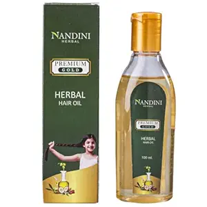 Nandini Herbal Premium Gold Herbal Oil, Helps in Regrowth of Hair and Reduce Dandruff