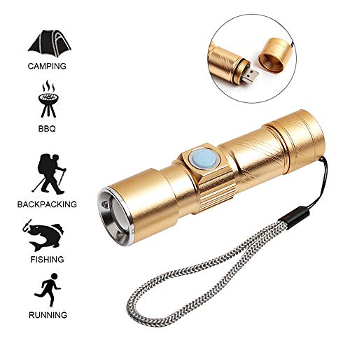 Preisvergleich Produktbild LayOPO Mini LED Taschenlampe USB Ladekabel Teleskop Fokussierung Taschenlampe Wiederaufladbar Taschenlampe Cob Teleskop Fokus USB Ladekabel Wasserdicht Beleuchtung