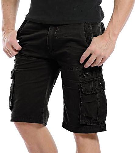 HAKU Hakjay Mens Cargo Shorts Army shortshorts-Black-36