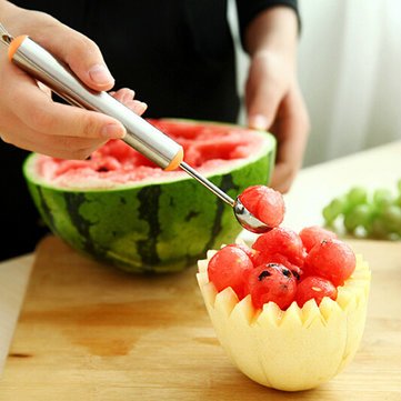 New ProductMulti-function Stainless Steel Fruit Carving Knives Watermelon Melon Balls Ice Cream Spoon
