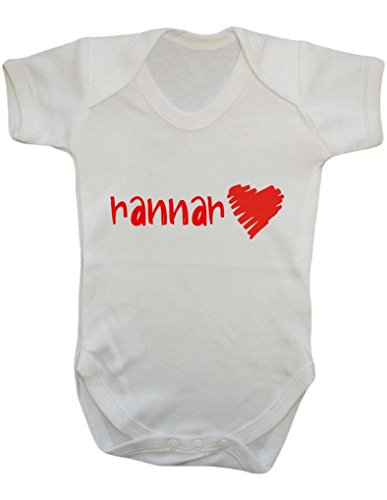 Personalised Scribble Heart Name Cute Custom Baby Onesie Vest