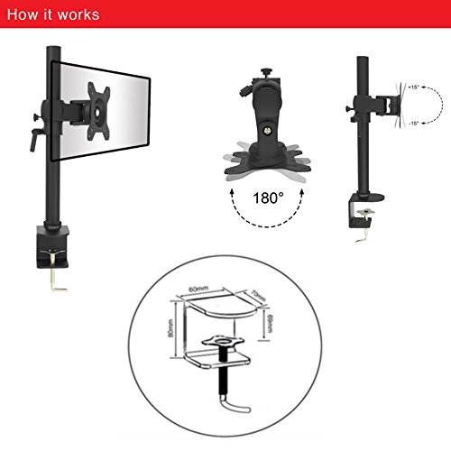 Duronic DM351X1 Monitor-Tischhalterung für einen LCD/LED Computer Bildschirme / Fernsehgeräte mit Neig und Rotierfunktion - 3