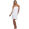 Tom Franks Womens 100% Cotton Shower Wrap Bath Towel White S-M