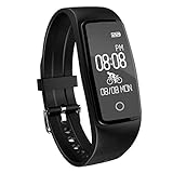 YAMAY Fitness Armband, Fitness Tracker mit herzfrequenz Pulsmesser Aktivitätstracker Armbanduhr Wasserdicht Pulsuhren Schrittzähler Vibrationswecker Anruf SMS SNS Vibration für iOS und Android Handys