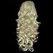 Ladies 3/4 WIG Half Fall Clip In Hair Extension CURLY Light Blonde #613