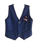 Slim Fit LaoZanA Chaleco para Niño Chico Traje Formal De Fiesta Ceremonia Chaleco Armada1