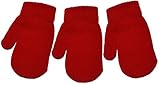 3 Pairs of Baby/Toddler Magic Mittens Various Colours One Size Unisex Acrylic