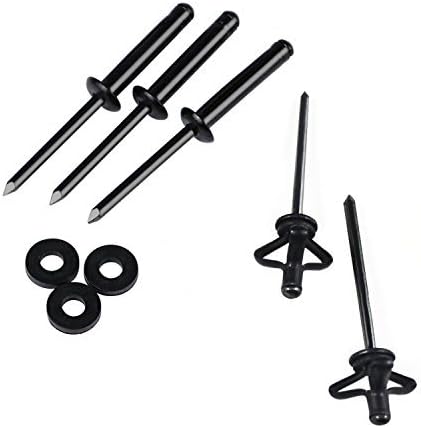 3/16 All Aluminum Tri-Grip Rivet, NALAKUVARA 3/16 Inch Black Long Grip Blind Rivets Kit with Water Proof O - Rings, for installing Kayak, Canoe and Boat Accessories with Thicknesses Materials(20 Pcs) by NALAKUVARA