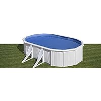 Gre KITPROV513 - Piscina (Piscina con anillo hinchable, Ovalado, 14550 L, Color blanco, Acero, Acero)