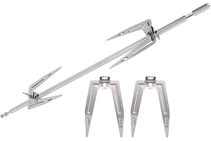 OUNONA 1Fourchette Tourne Broche Rotissoire, Pince à Viande avec Vis de Blocage pour Tournebroche, Fourchette à poulet rôti en acier inoxydable rôtissoire au four fourchettes de barbecue professionnel