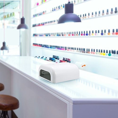 Nageltrockner USpicy36W UV Nagellacktrockner Lichthärtungsgerät Lichthärtegerät lichthärtungsgerät Timer kontrol Nagel trockner mit 6 Röhren & Anti-UV-Handschuhen - 6