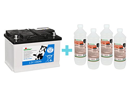 Preisvergleich Produktbild EIDER Weidezaunakku / Weidezaunbatterie 12V 100AH - wiederaufladbar - Spezialakku für Weidezaungeräte - Komplettset - Unglaublich lange Laufzeit