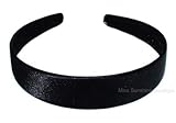 aliceband - schlicht breit (2,5 cm) flach schwarzem Satin Haarband Haarreif