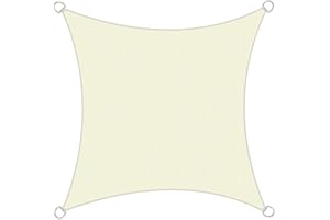 GREEN BAY Greenbay Anti-UV Sun Shade Outdoor Garden Patio Party Sun Protection Awning Canopy Square Cream 4 Size, 4 x 4 m
