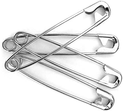 SUPREME STAINLESS STEEL Baby Nappy Pins - White, 5.6cm, pk of 10 BY Q4L