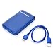 Produktbild Luerme USB 3,0 Externe Festplatte Disk Gehäuse Fall für 9,5 mm 7 mm 2,5 Zoll SATA HDD und SSD, Geschwindigkeit bis zu 6 Gbit/s, Tool Free Support UASP und 3 TB Laufwerke (Blau)