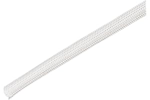 PATIKIL 9.8Ft-5mm Isolamento Treccia Manica, Alta TEMP Fibra Vetro Manica per Filo Protezione Bianco