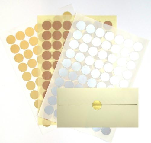 210 GIFT WRAP ENVELOPE BAG 25mm STICKY TABS SEALS STICKERS PRINTER-Gold/Silver/Kraft (MATT SILVER)