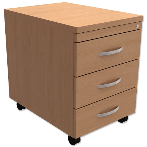 Trexus Mobile 3-Drawer Pedestal W400xD600xH585mm Beech