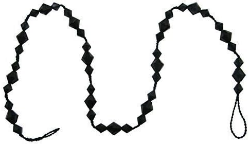 2X BLACK 40 BEADS BEADED CURTAIN DRAPE VOILE NET HOLDBACKS TIE BACK TIEBACKS 27"