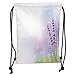 Produktbild Trsdshorts Drawstring Backpacks Bags,Lavender,Nature Inspired Abstract Backdrop with Gentle Pastel Lavender Stems Decorative,Violet Olive Green Lilac Soft Satin,5 Liter Capacity,Adjustable St