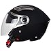 Produktbild Mach 1 Jethelm Jet Helm Motorradhel mit Integrierter Sonnenblende ECE R 22.05 Größe XS bis XXL (Schwarz-Matt - Größe 61-62cm (XL))