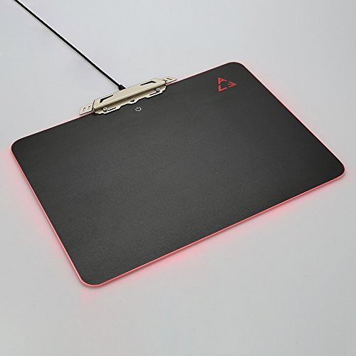LED Beleuchtung Hard Gaming Maus Pad, RGB Colorful Computer Notebook Mac Mäuse Matte – Schwarz - 9