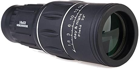 Candoran Portable Dual Handheld 16x52 Single Tube Telescope Coated Optics Optical Zoom Tourism Black (black)