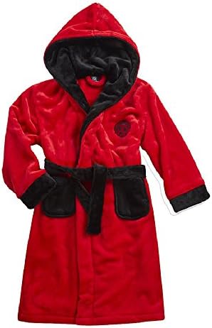 Boys Hooded Super Soft Fleece Dressing Gown Navy Grey 7-13 Years (7-8, Red No 1 Team)