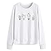 Produktbild Vovotrade Frauen Langarm Kaktus Print Solid Print Kapuzenpulli Pullover Tops (Size:M, Weiß)