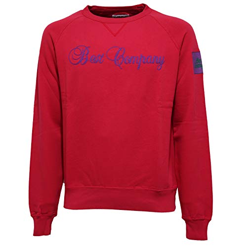 BEST COMPANY 2377J Felpa Uomo Red/Purple garzato Crew Neck Sweatshirt Man [M]
