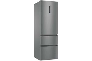 Haier 3D 60 Series 3 HTR3619ENMN - Frigorífico Combi, Cajones Direct Access en el Congelador, Motor Inverter, Total No Frost, 348 L, Iluminación LED, Clase E, Inox, Ancho: 60 cm, Alto: 190 cm