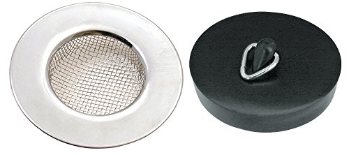 Filter aus Edelstahl für Einbauspüle,, Waschbecken, Badewanne mit Stöpsel