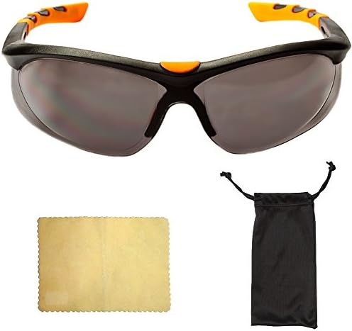Viwanda Protective Spectacles with integral sideshields and dark lenses, including Spectacle Protection Bag and Lens Cleaning Cloth