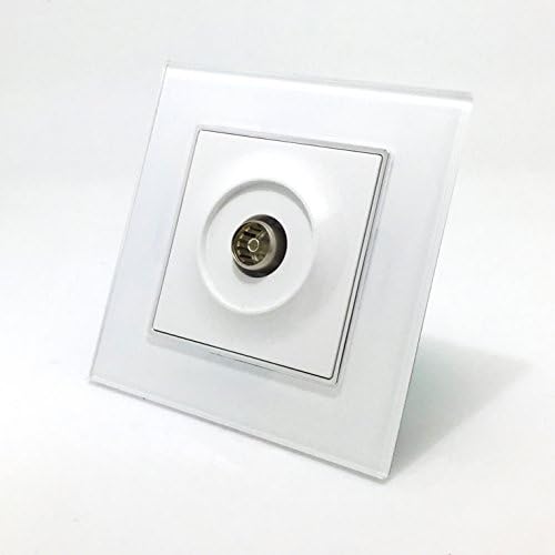 Wallpad White Glass Panel TV Coaxial Aerial Single Socket Outlet