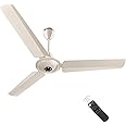 atomberg Efficio Alpha 1200mm BLDC Ceiling Fan with Remote | 5 star | High Air Delivery | LED Speed Indicator | Low Noise | Timeless Design with Power Saving | 2 Years Warranty (Seasand Ivory)