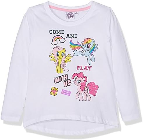 MON PETIT PONEY Girl's 161576 T-Shirt, White, 4 Years