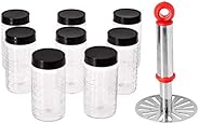 Amazon Brand - Solimo Spice Jar, 200 ml, Set of 8, Black