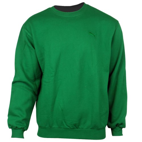 Mens Puma Retro Crew Neck Cotton Sweater Jumper Vintage Top With Cat logo L