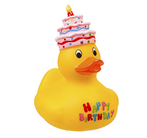 Cute Design - Happy Birthday Rubber Bath Time Duck - Popular Ideal Present Gift Idea Birthdays - Boy Boys Girl Girls Kids Children Child - One Supplied
